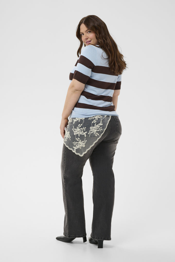 KClizzy Striped Pullover - Blue fog / Brown Wide Stripe