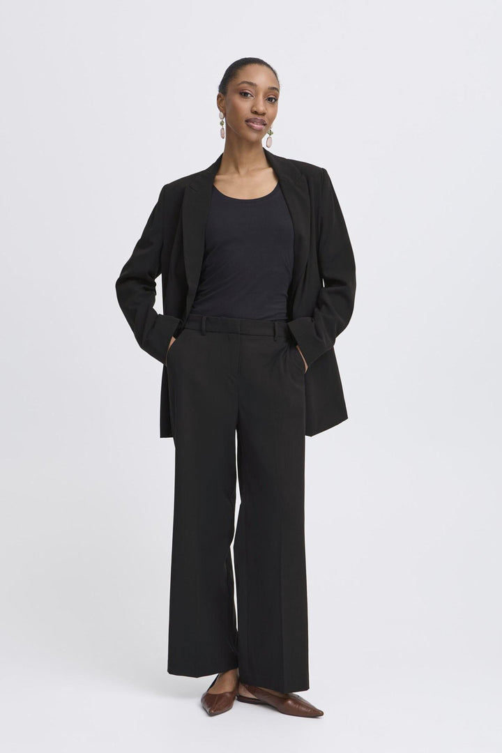 BYDANTA WIDE LEG PANT 2 CROP - BLack