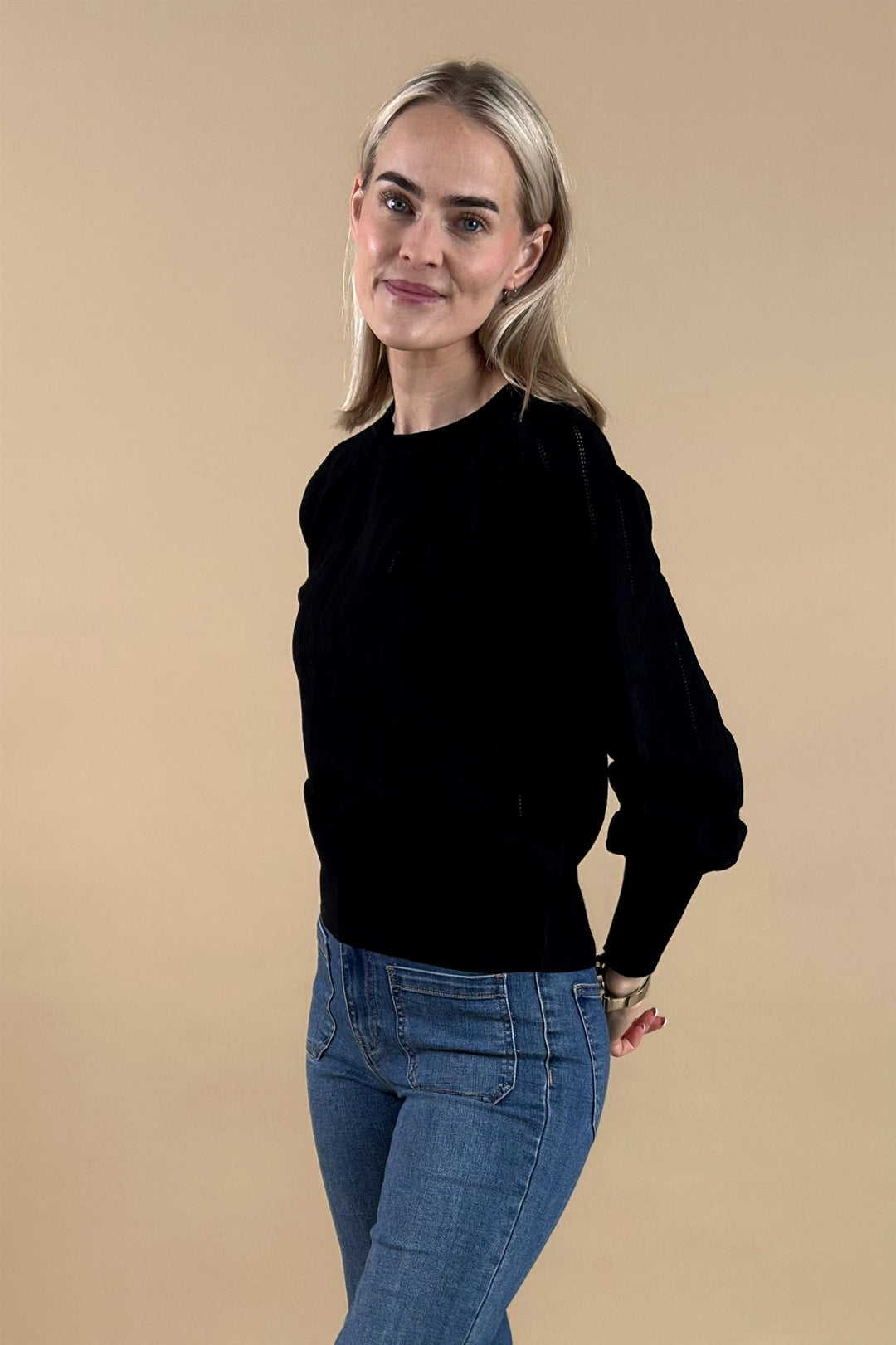 BYmmorla Pointelle Jumper  - Meteorite