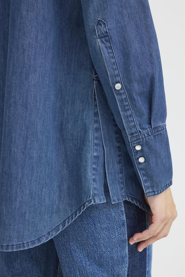 PZSYLVIE Shirt - Medium blue denim