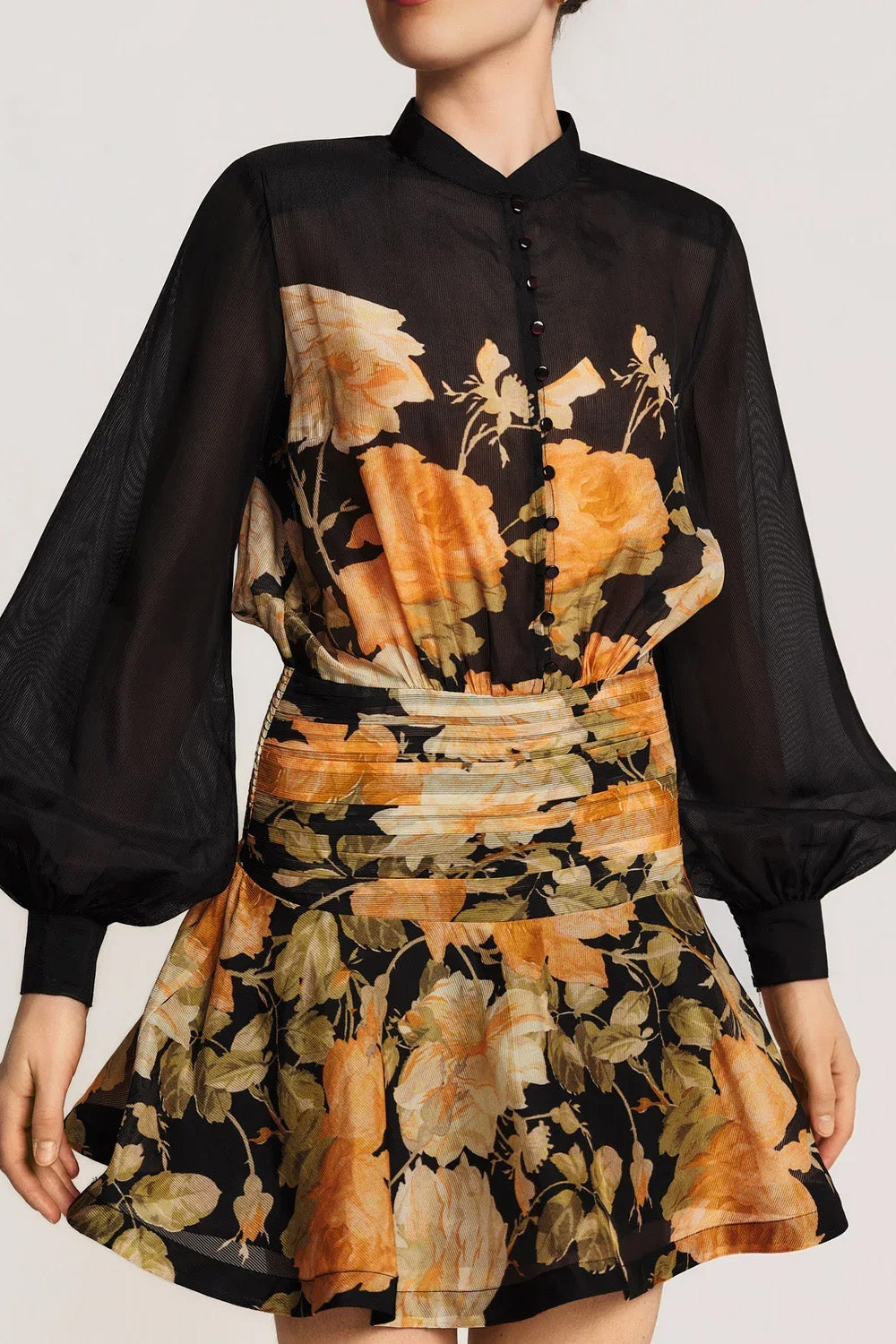 Organza Mini Dress - Midnight Field