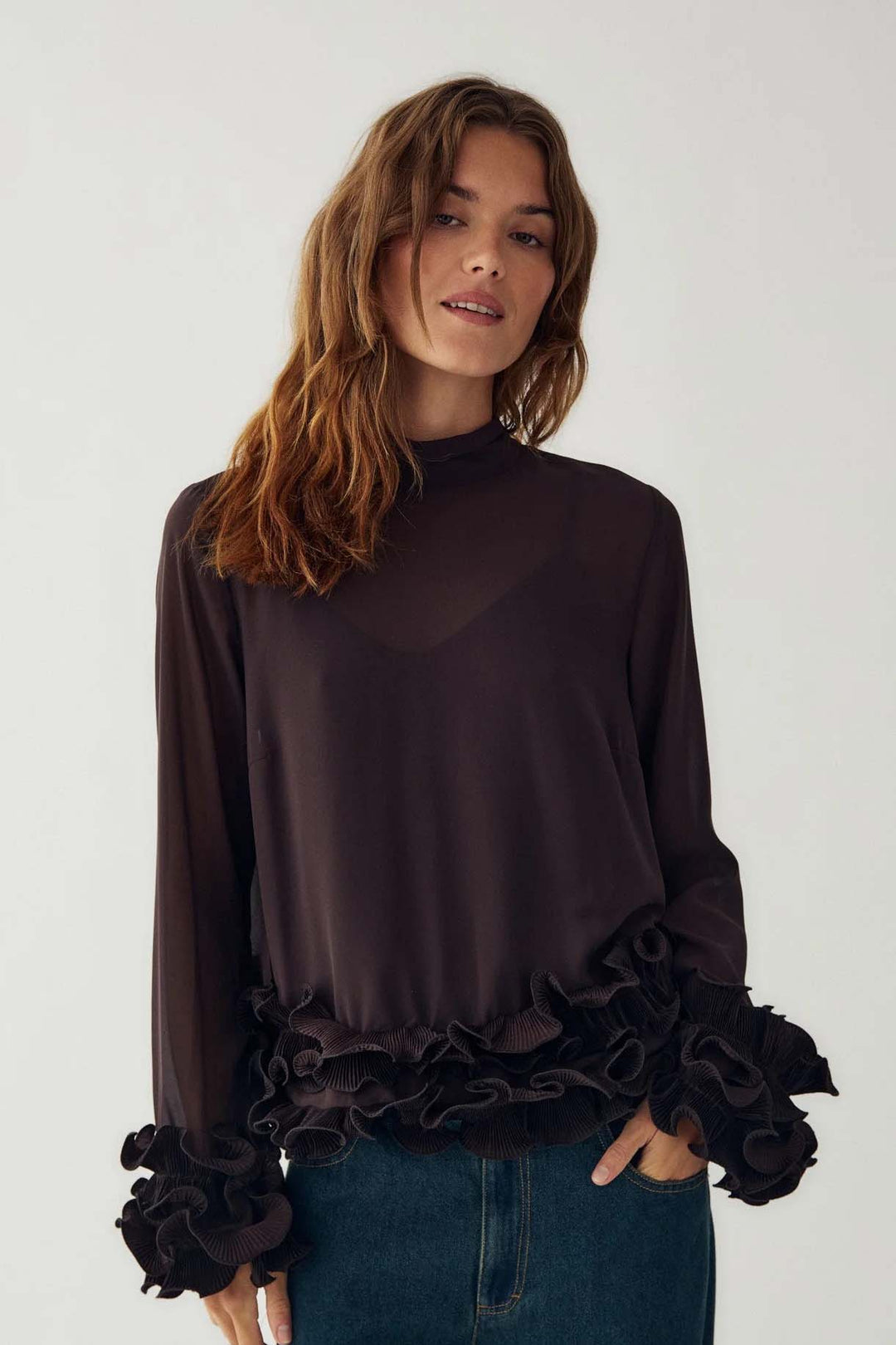 Latanietta Blouse - Brown