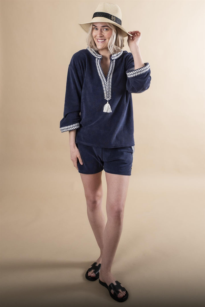 Kaftan Top - Navy