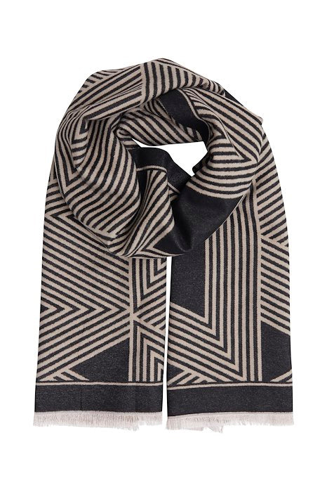 BAVIBI GEOMETRIC SCARF - Black mix