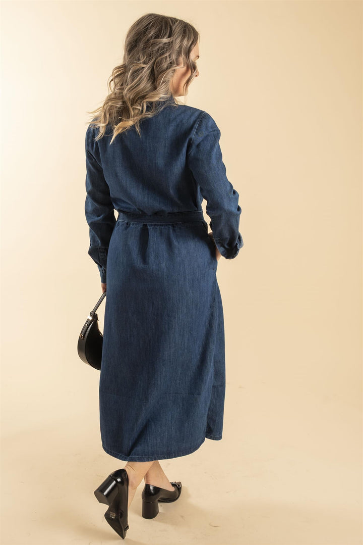 PZMALIA SHIRT DRESS - Dark blue denim