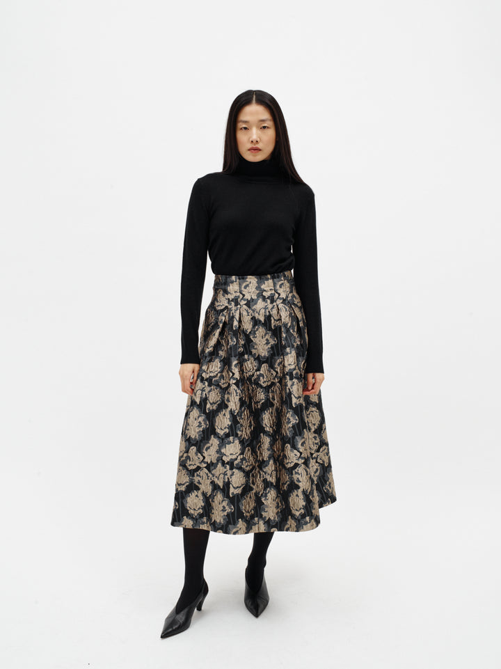 YANCIE SKIRT - FLOWER JACQUARD