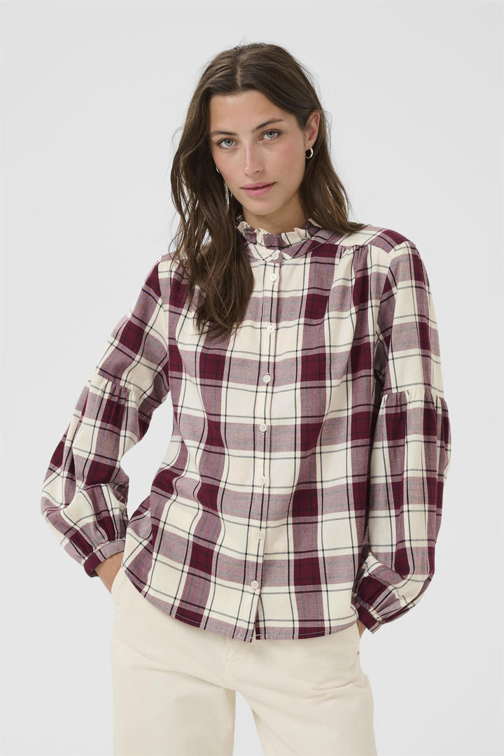 Samilla Shirt - Tawny Port Check