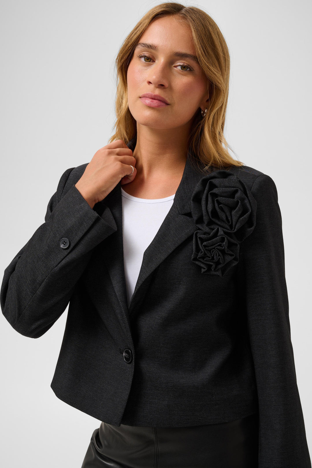 KAgabby Blazer - Dark Grey Melange