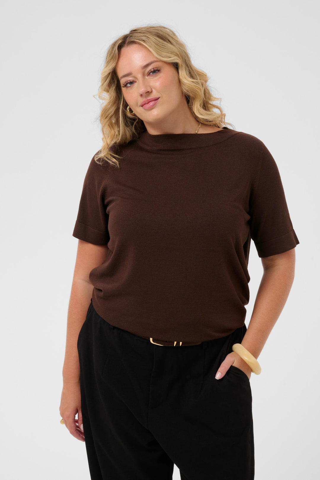 KClizzy Boatneck Pullover - Coffee Bean
