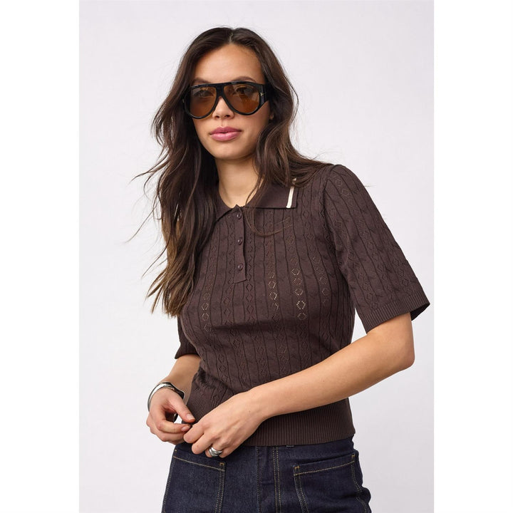 Lue Polo Knit - Dk Brown