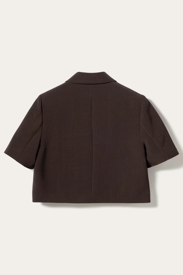 Leanne Crop Blazer - Chocolate