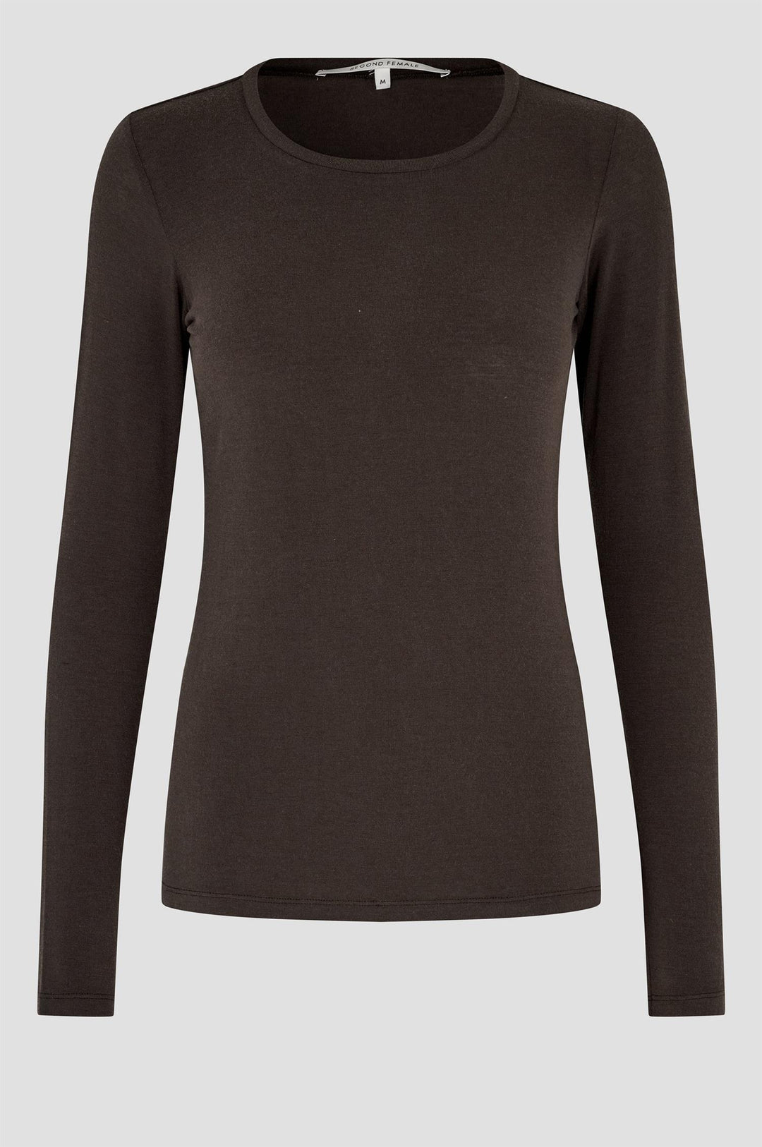 Matima O-Neck Long Sleeve Tee - Dark Brown