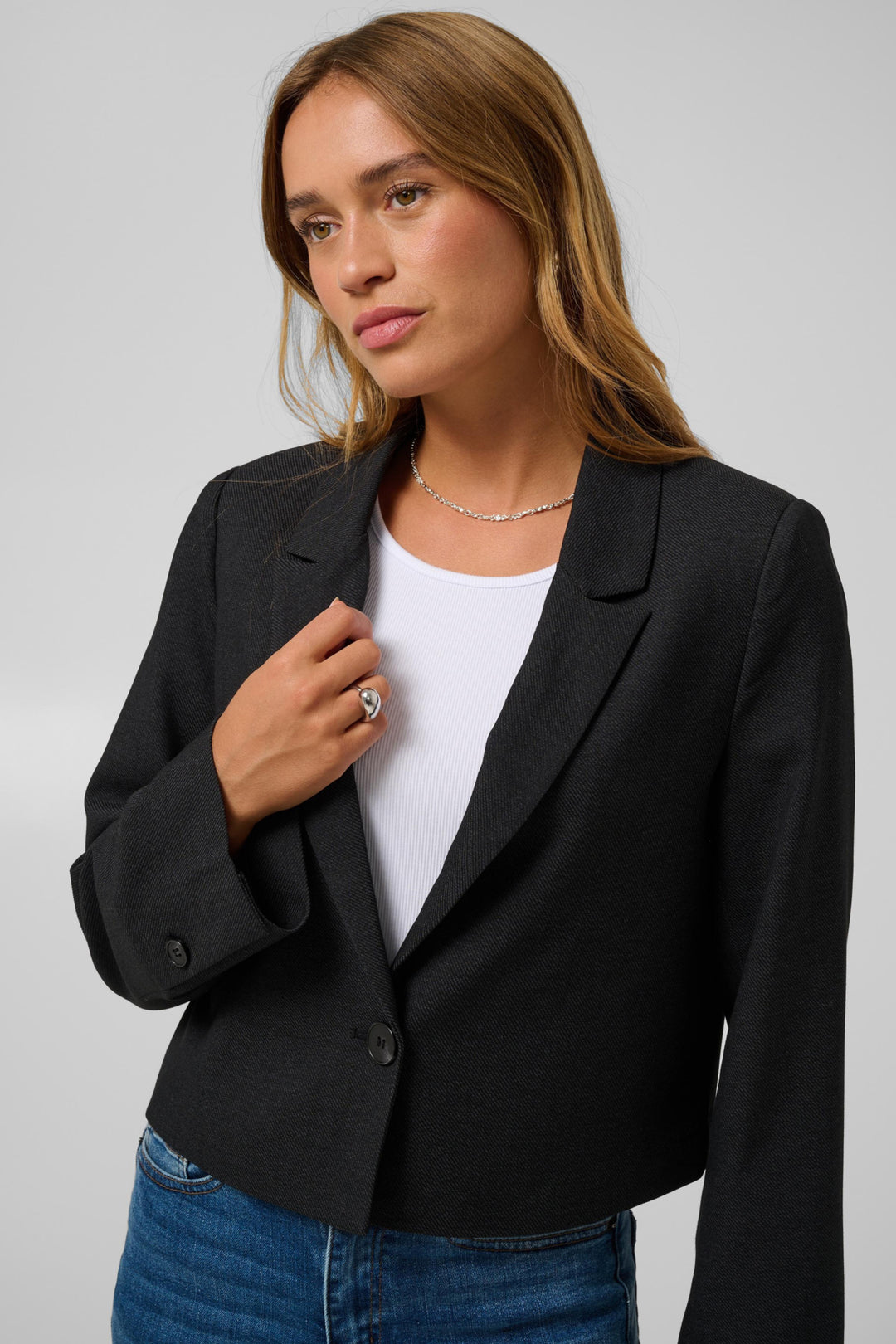 KAgabby Blazer - Dark Grey Melange