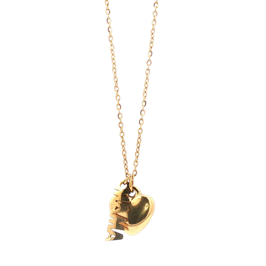 Mum Steel Necklace - Gold