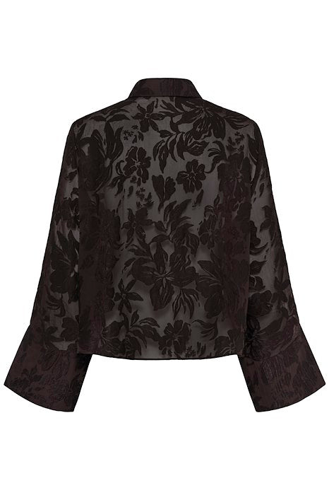 Enya Boxy Shirt - Chocolate Plum Burn out