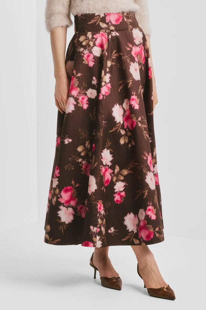 Tafeta Maxi Skirt - Soft Flower
