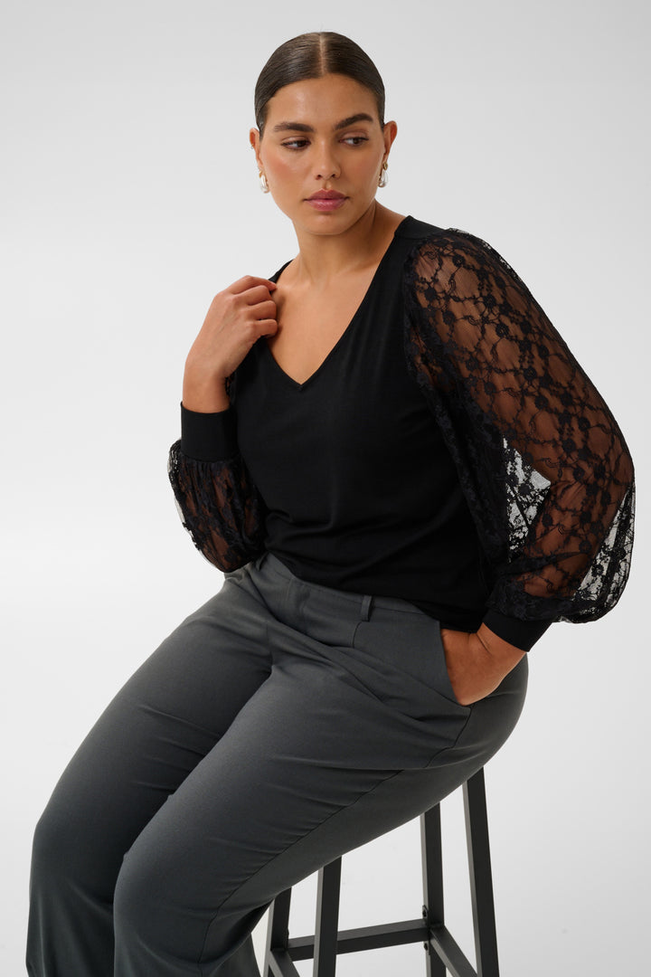 KCleona Lace Blouse - Black deep