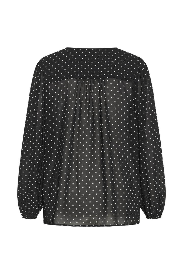 KCminda Blouse - Black W. White Dot