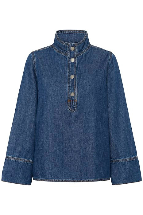 Hilma 171 Boxy Blouse - Medium Blue Wash