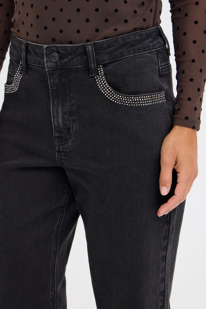 PZFELIZIA HighWaist JEANS TAPERED LEG - Black Denim