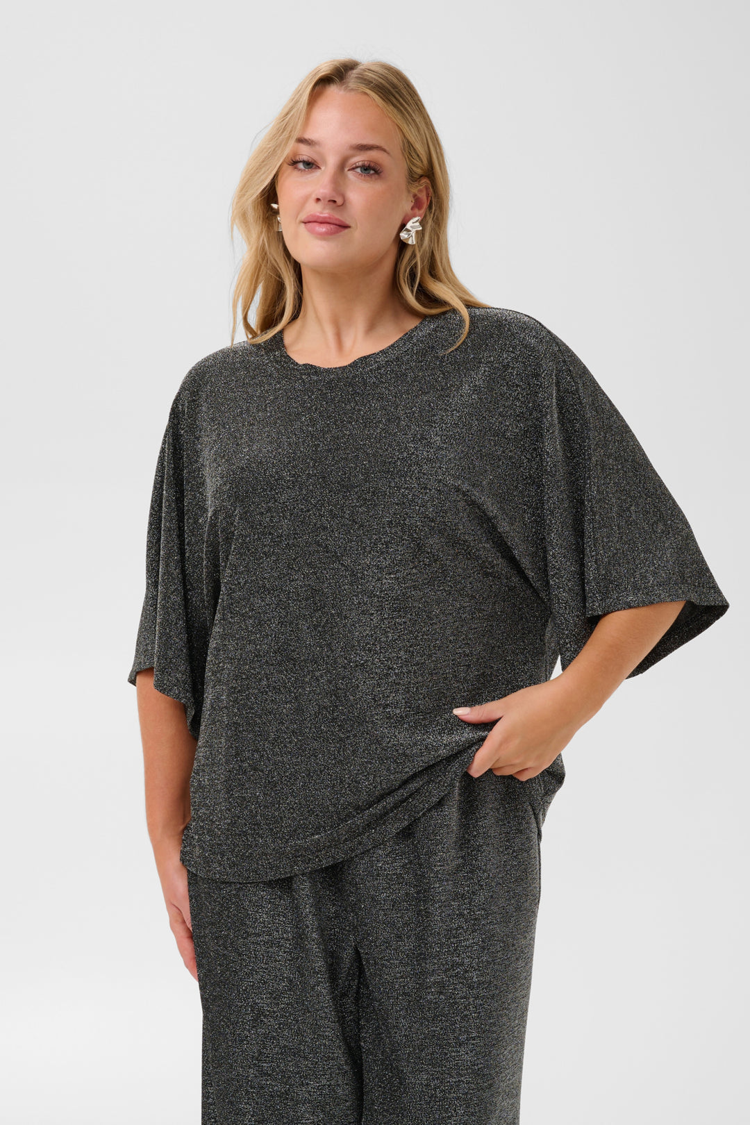 KCrebeccy T-Shirt - Silver black glitter