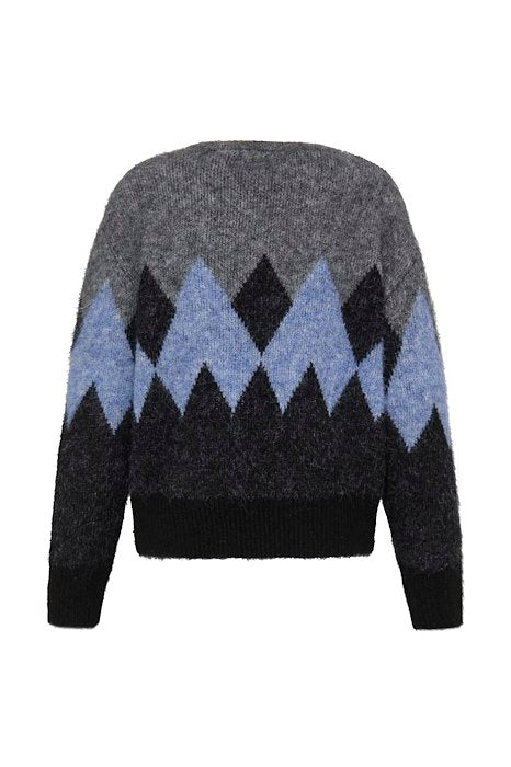 PZESTEL PULLOVER - GREY MELANGE &amp; BLUE