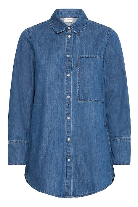 PZSYLVIE Shirt - Medium blue denim