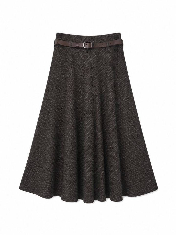 Joselina Pinstripe Maxi Skirt - Black