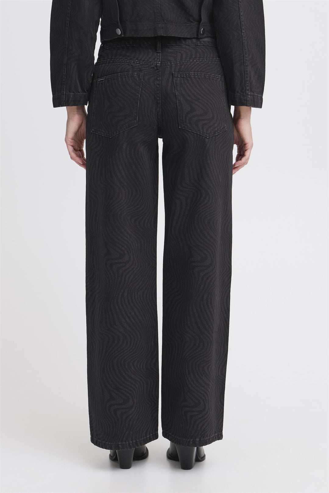 BYLYSSA JEANS - Black Animal Mix