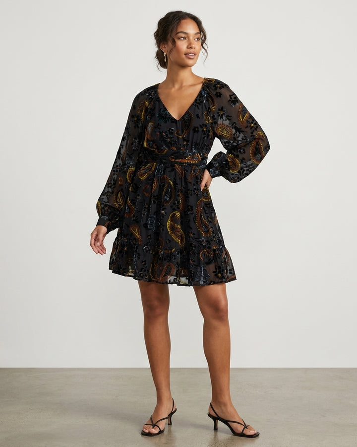 Fione Paisley Dress - Black