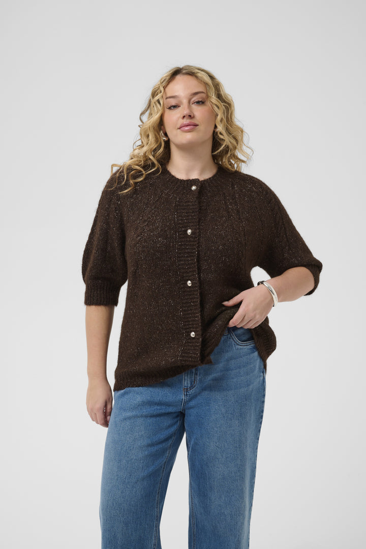 KCciony Knit Cardigan - Coffee Bean Melange