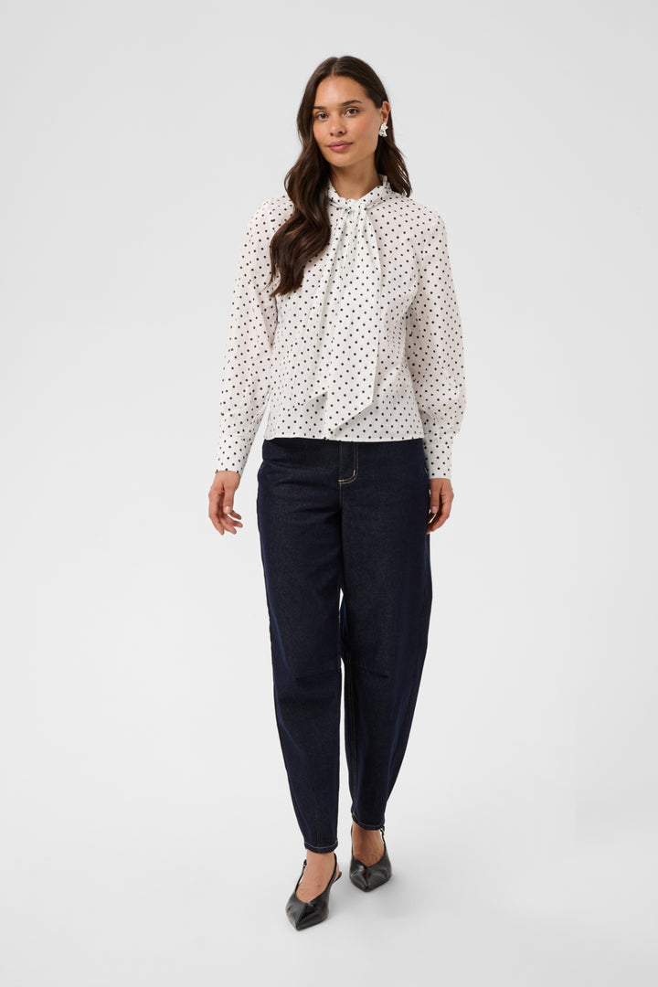 KAmilly Shirt - White W. Black Dot