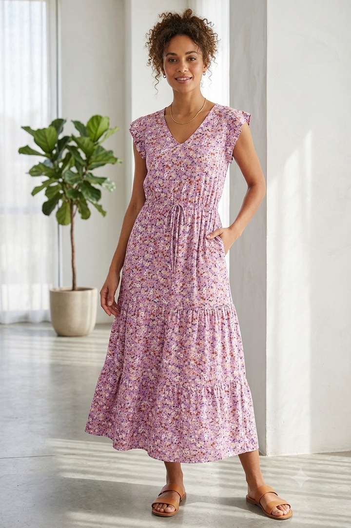 BYMMJOELLA FRILL DRESS - Ash Rose Mix