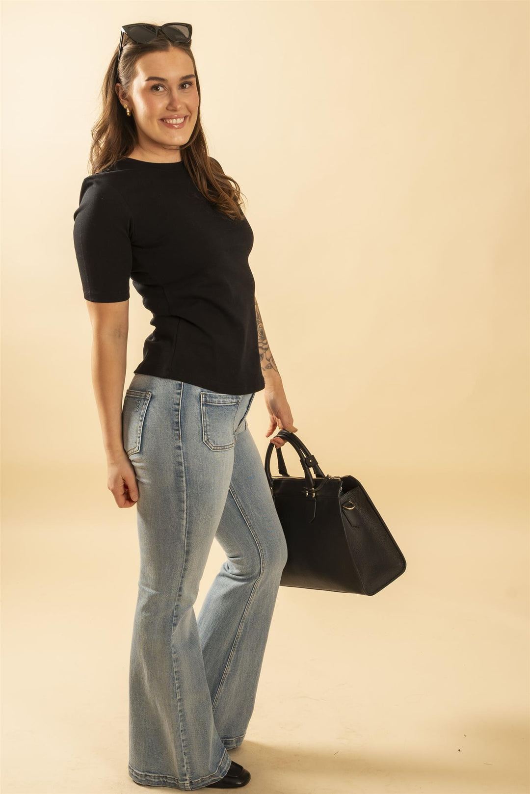Karina Linen Tee - Blue Denim