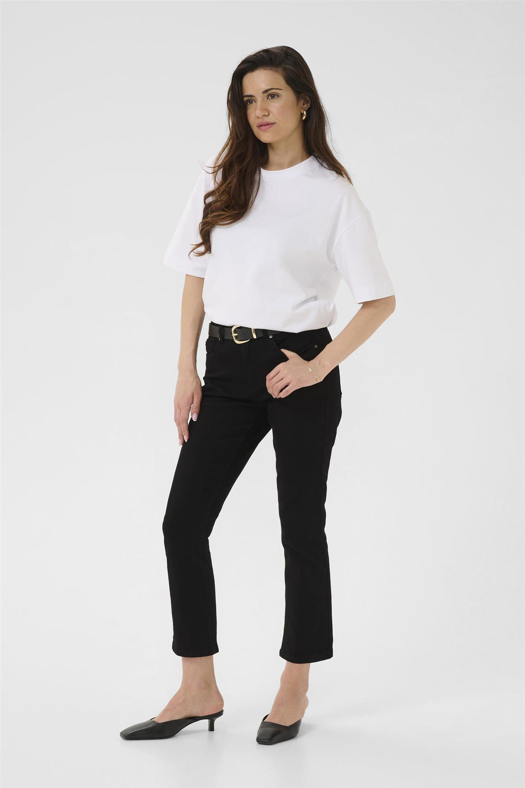 KAriver Cropped Jeans - Black deep