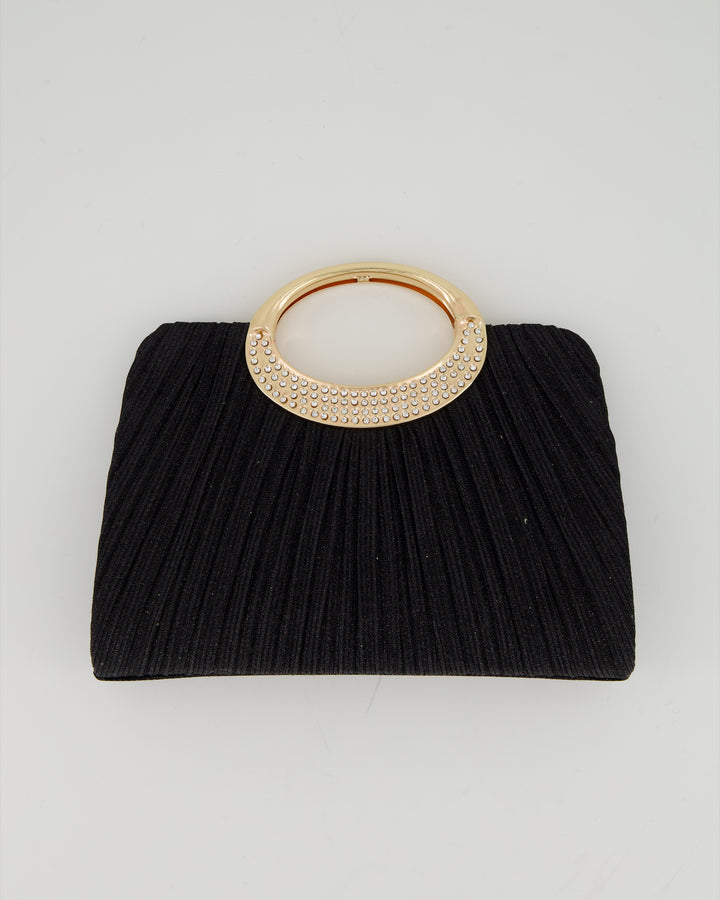 Cindra Golden Purse - Black