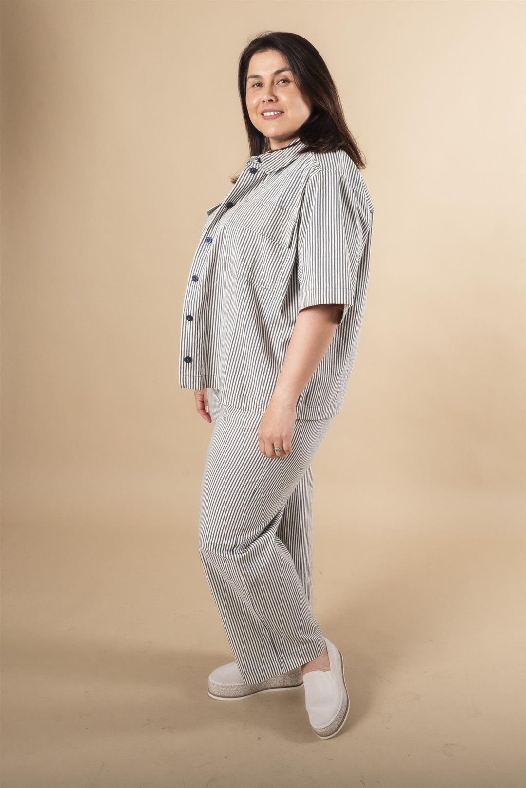 KAnaya Striped Shirt - Midnight/White Stripe