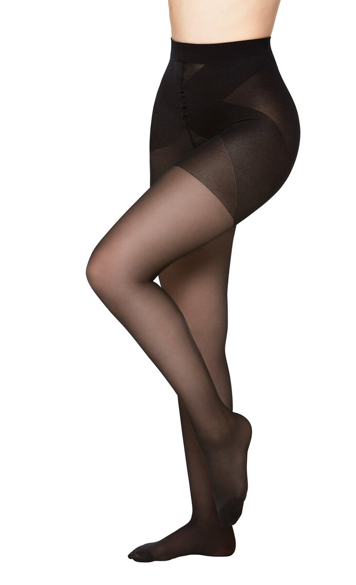 Plus Size 20 Den Strømpebukser - Black