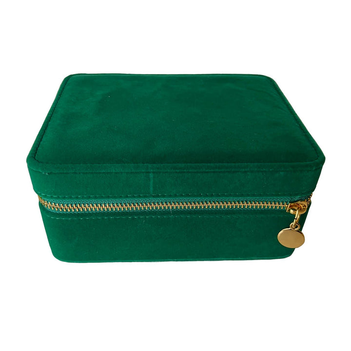 Velvet Jewelery Box with gold zipper