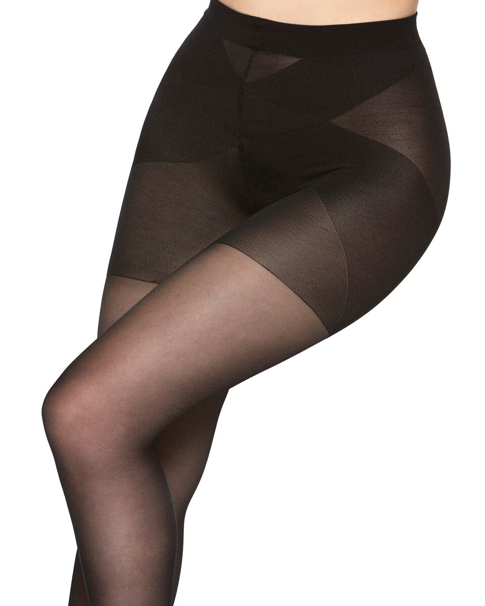 Plus Size 20 Den Strømpebukser - Black