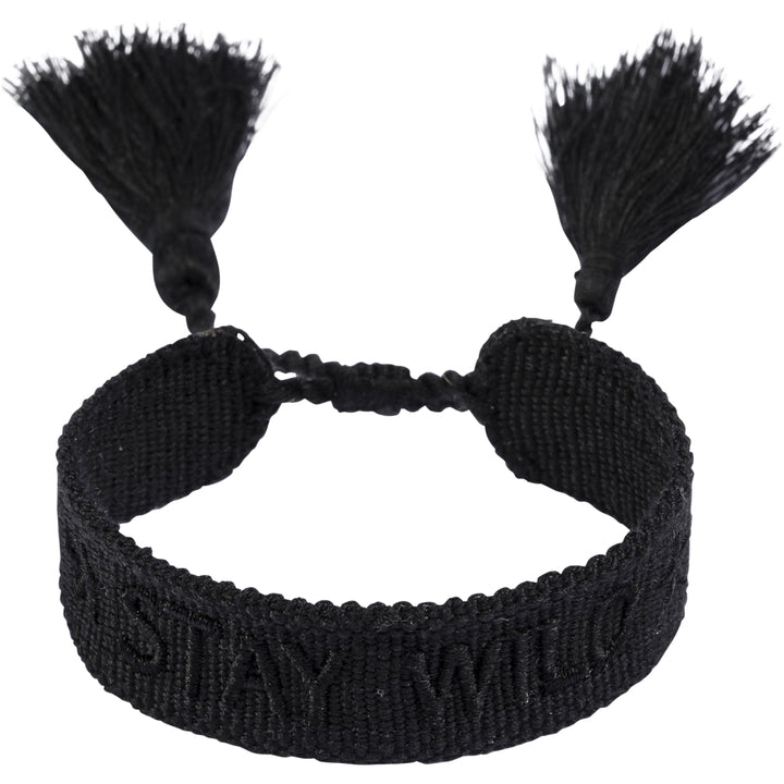 Woven Friendship Bracelet / "Stay Wild" - Black