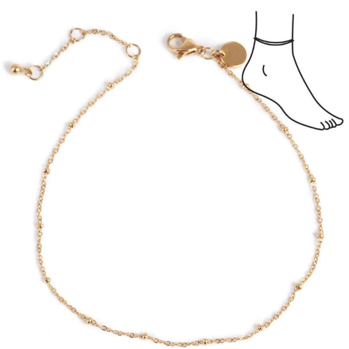 Anklet Perle/XL Armbånd - Gold