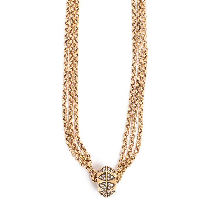 Shine Bright Necklace 3 Row - Gold