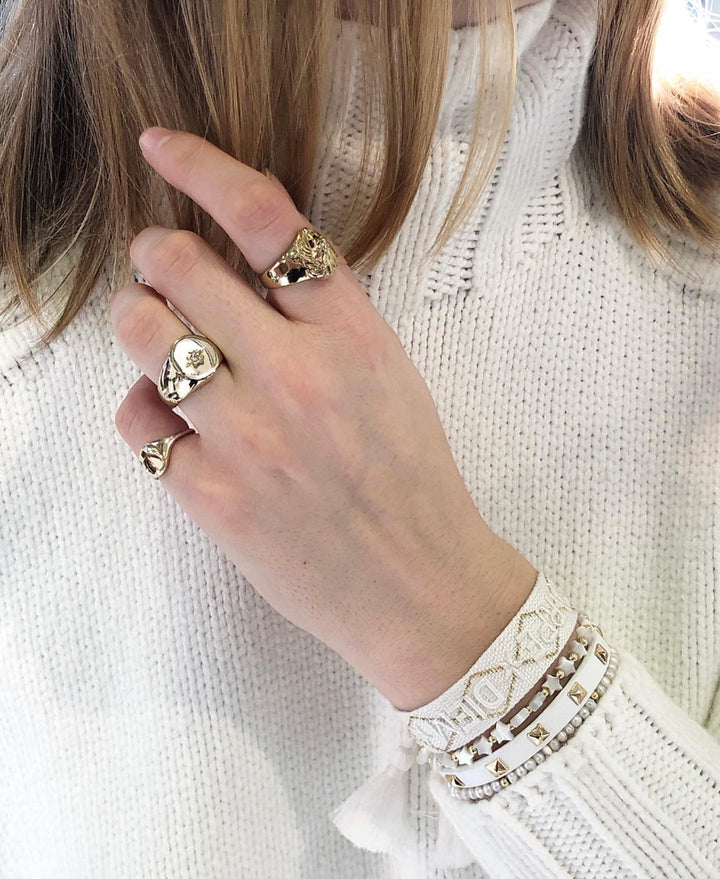 Leather Stud Bracelet Mini - Light Taupe